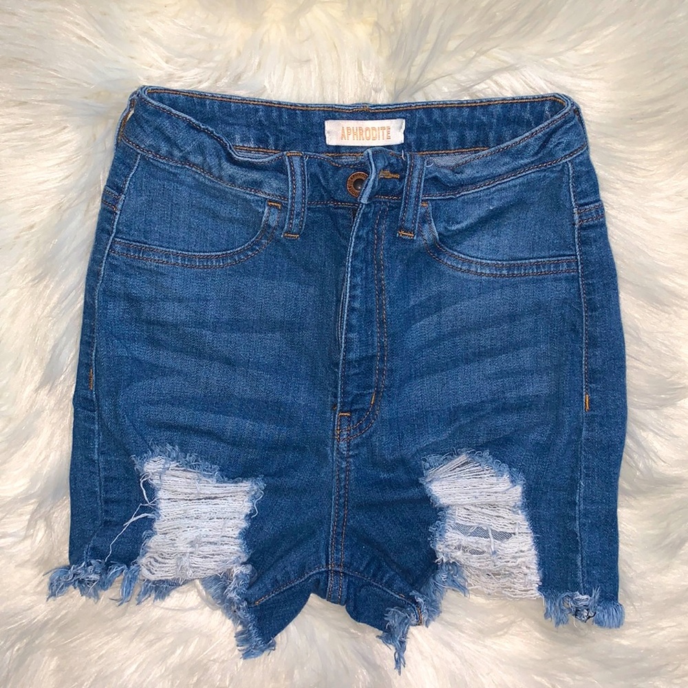 Aphrodite Ripped High-Waisted Jean Short